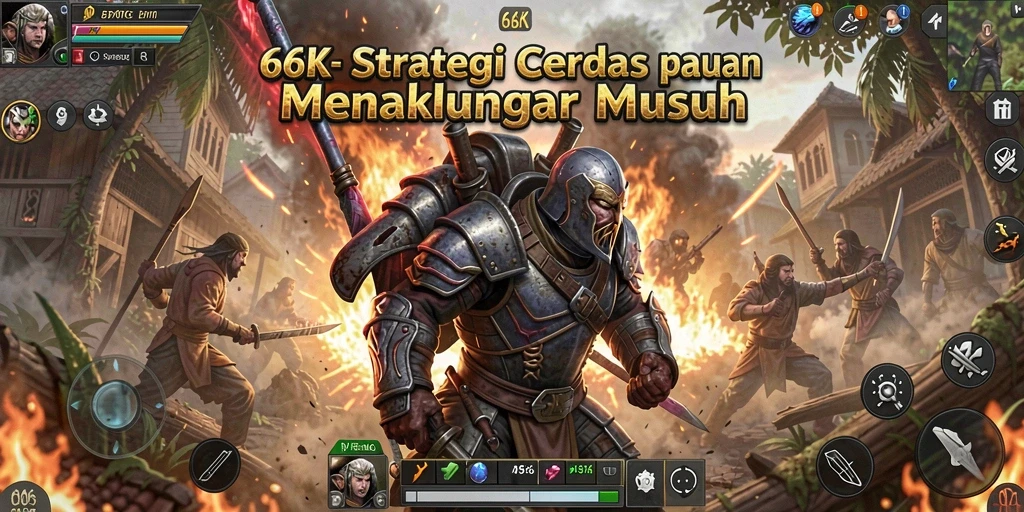 Screenshot gameplay 66K yang menampilkan aksi perang strategi yang menegangkan.