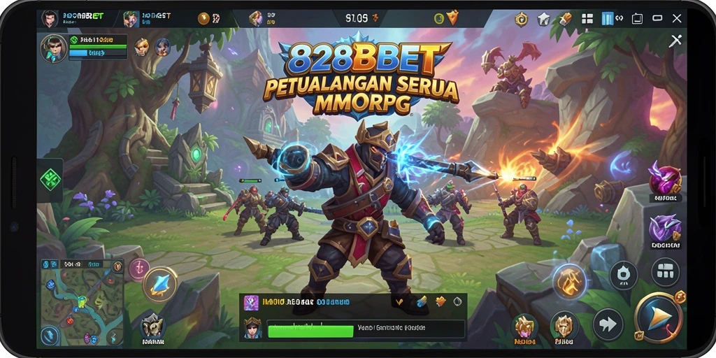 Gameplay seru 828BET dengan pertarungan antar pemain.