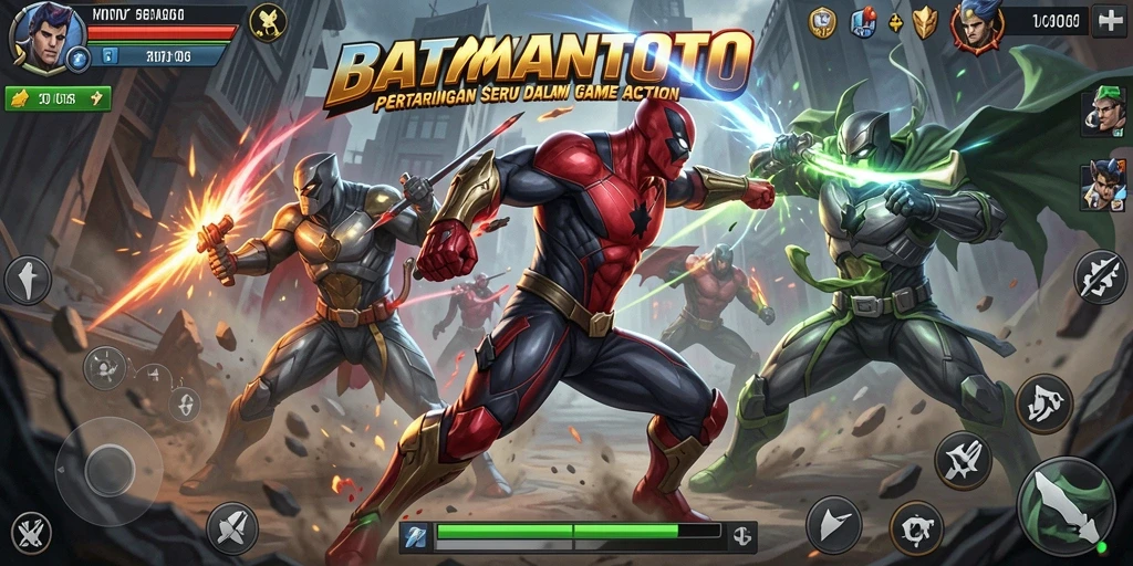 Tangkapan layar menunjukkan aksi bertarung seru dari BATMANTOTO.