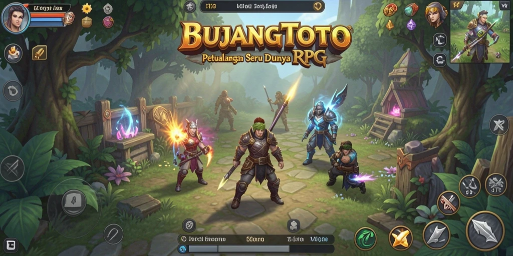Tampilan gameplay menakjubkan dari BUJANGTOTO, penuh petualangan RPG.