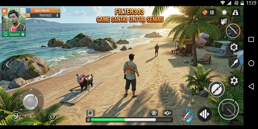 Tangkapan layar gameplay FILTER303 menampilkan kesenangan bermain yang santai.