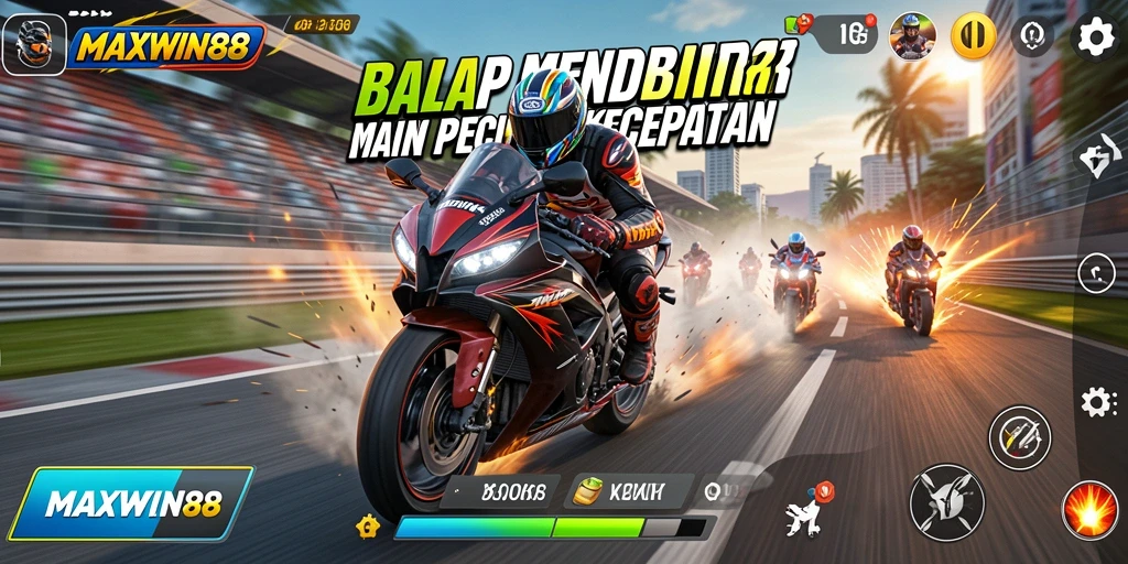 Gameplay seru MAXWIN88 dengan balapan motor yang mendebarkan.