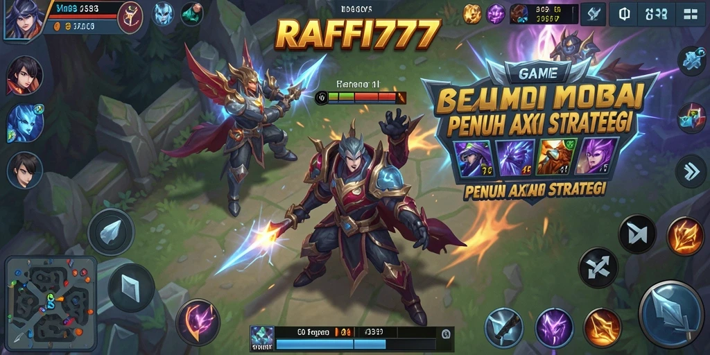 Screenshot utama RAFFI777 menunjukkan pertempuran dinamis antara dua tim.