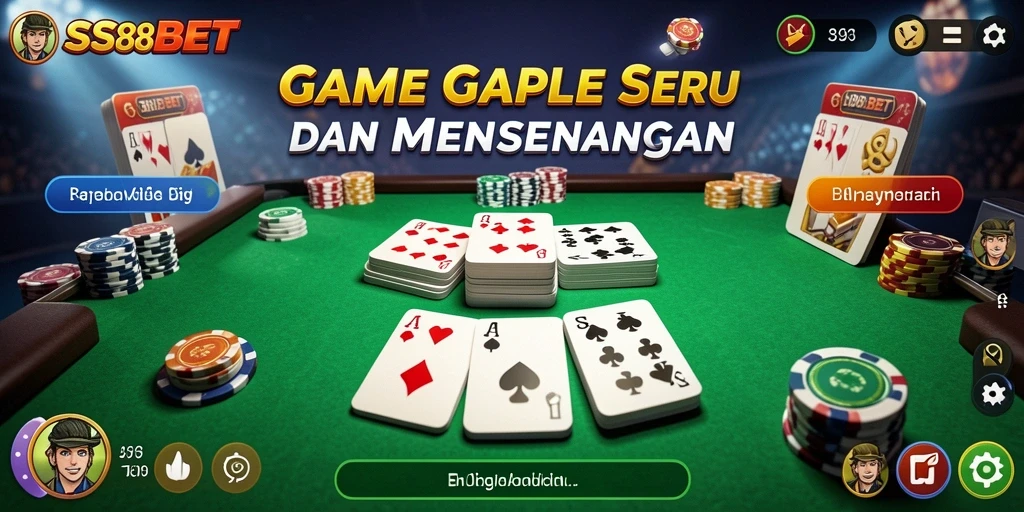 Gameplay seru Gaple di SS88BET dengan teman-teman.